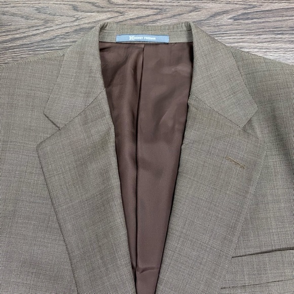 Hickey Freeman Tan Tic Weave Sport Coat 44L Long